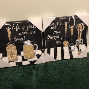 Bundle of two kitchen Wall canvases decor